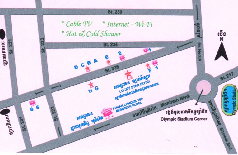 ទីតាំងក្នុងផែនទីរបស់ភោជនីយដ្ឋានឡាក់គីស្តារ